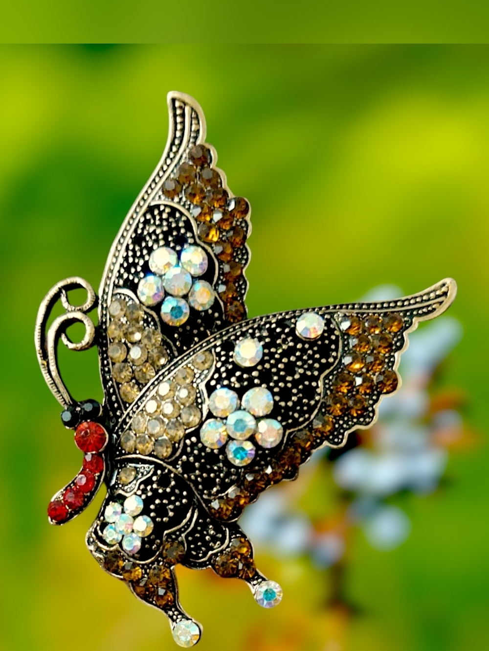 Crystal Butterfly Brooch